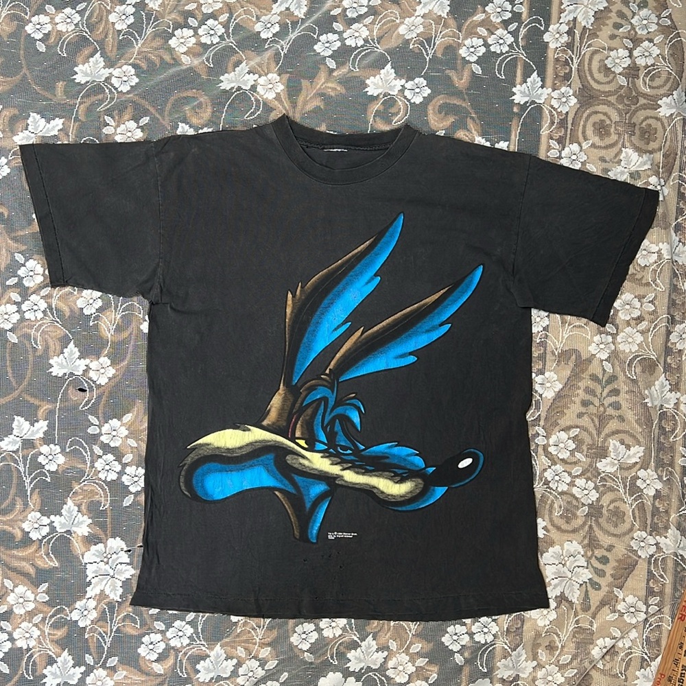 Vtg 90s Looney Tunes Wile E. Coyote T-Shirt Single Stitch 1994 Warner Bros.